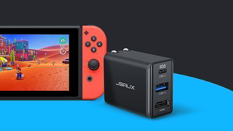 Portable Nintendo Switch dock fast-charges and upscales to 4K